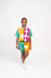 Kids Orange and Magenta Crop Shirt